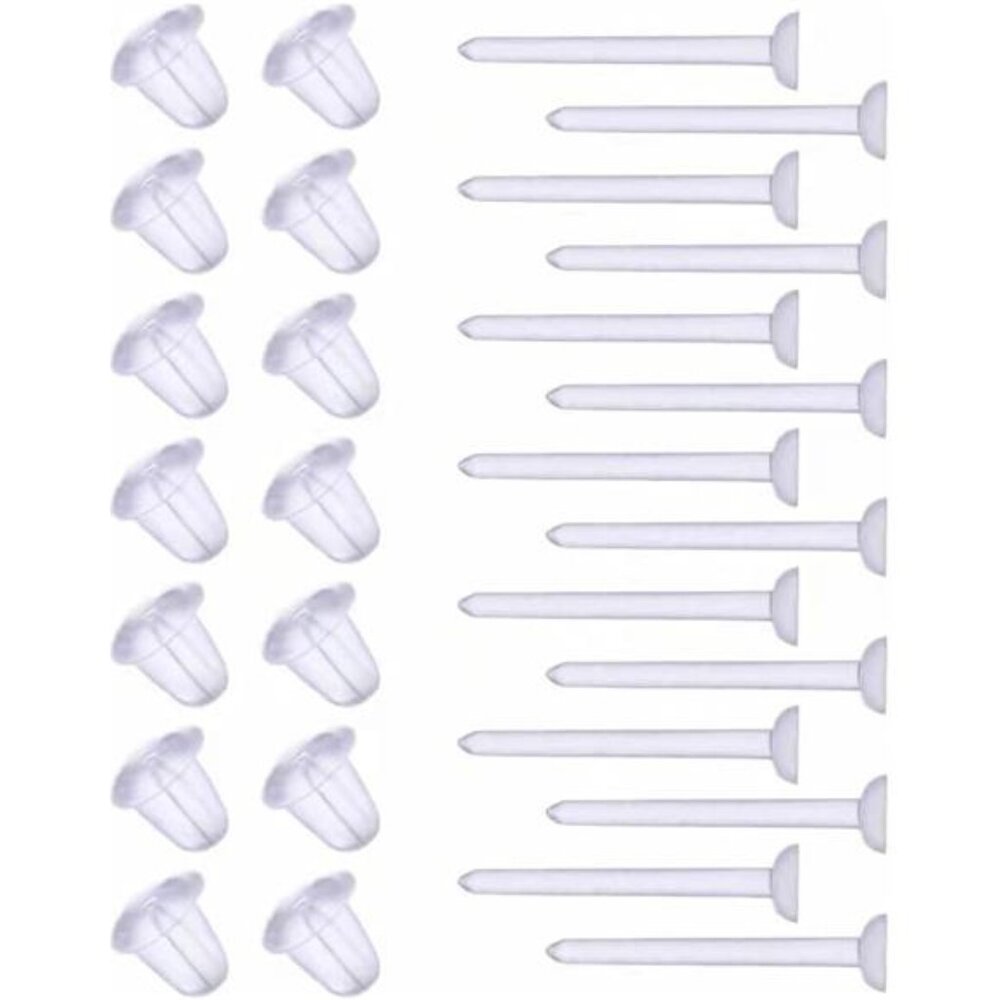 Plastic Earrings, Clear Earrings Clear Post Earring Posts and Backs Silicone Men